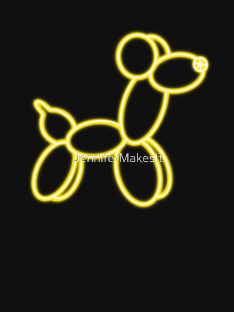 Neon Balloon Dog Yellow by JenniferMakesIt
