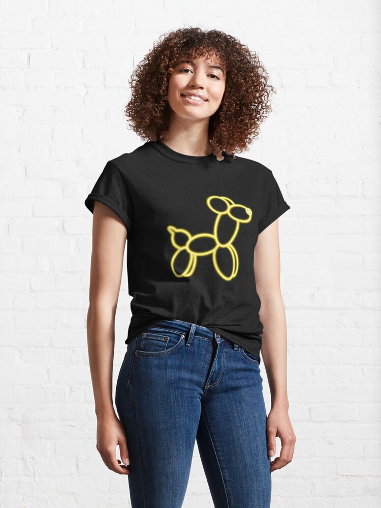 Alternate view of Neon Balloon Dog Yellow Classic T-Shirt
