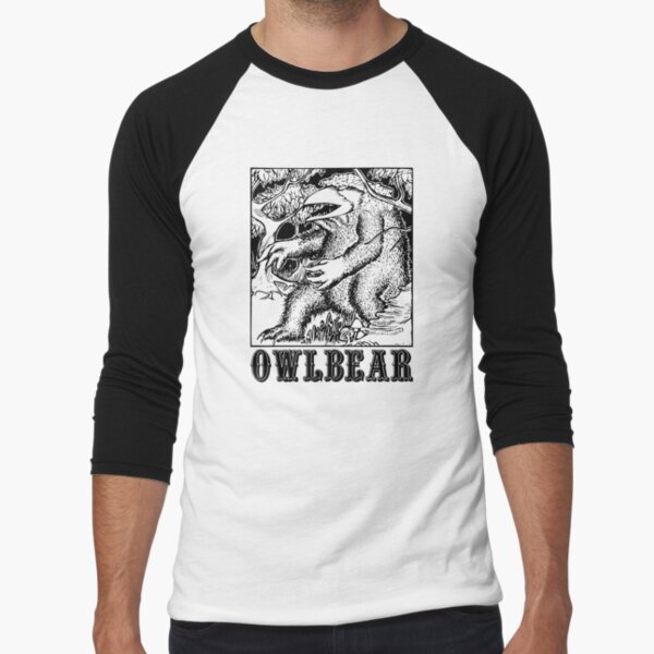 AD&D: Owlbear Baseball ¾ Sleeve T-Shirt