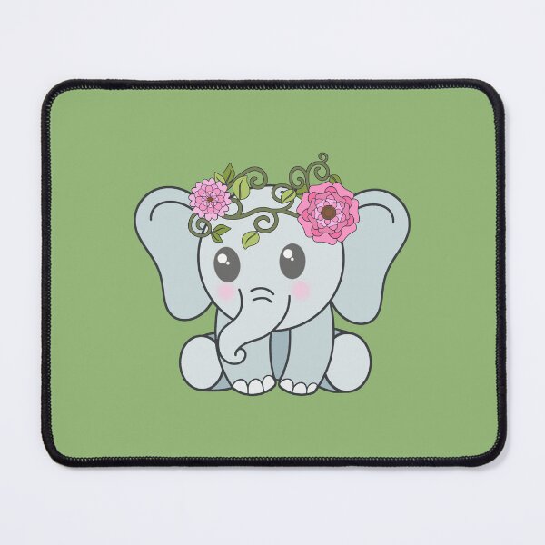Item preview, Cute Baby Elephant with a flower crown designed and sold by Alondra.