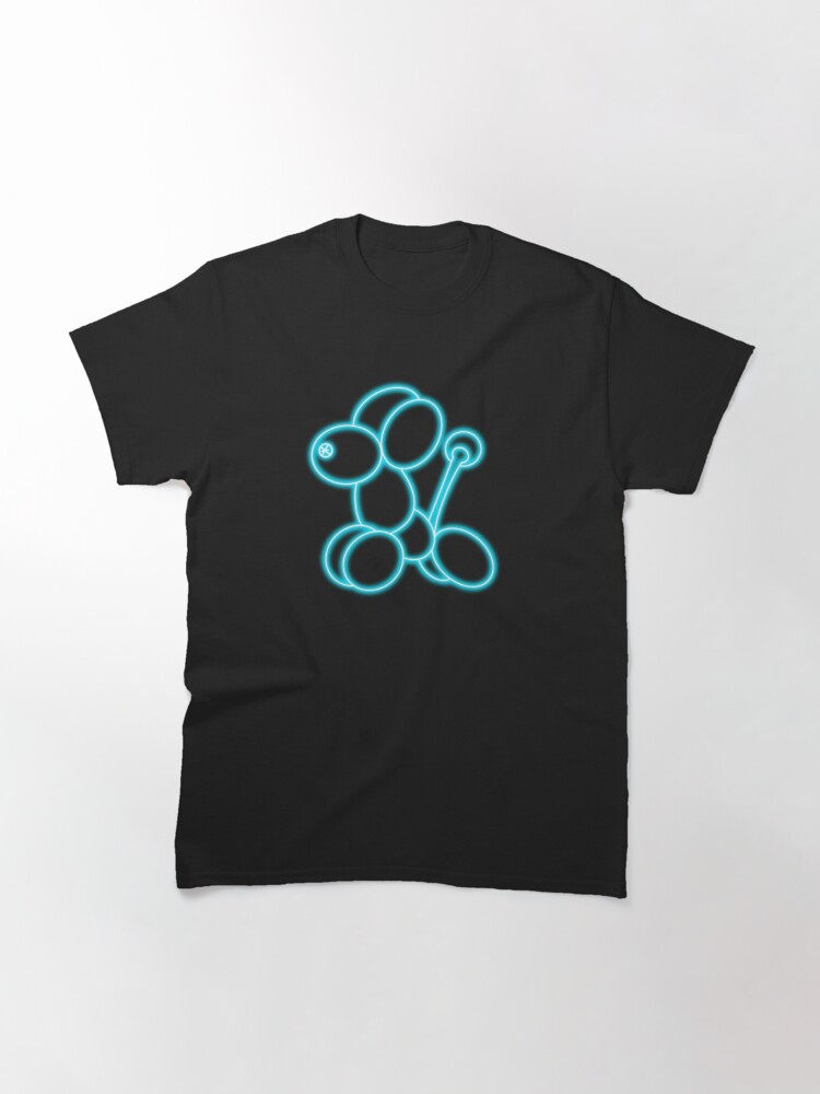 Thumbnail 3 of 7, Classic T-Shirt, Neon Balloon Dog Blue designed and sold by JenniferMakesIt.