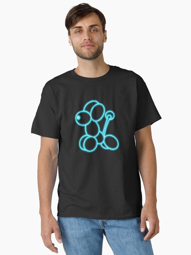 Thumbnail 2 of 7, Classic T-Shirt, Neon Balloon Dog Blue designed and sold by JenniferMakesIt.