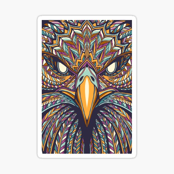 Aztec Eagle Face Sticker