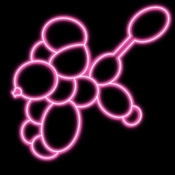 Artwork thumbnail, Neon Balloon Dog Pink Poodle by JenniferMakesIt