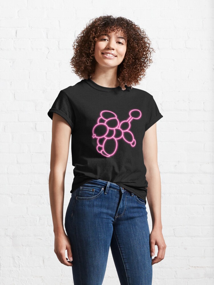 Alternate view of Neon Balloon Dog Pink Poodle Classic T-Shirt