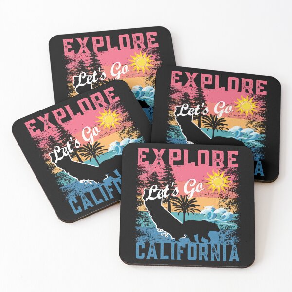 Item preview, VINTAGE SUNSET EXPLORE CALIFORNIA LET'S GO, GET OUTSIDE designed and sold by FlutteringWings.