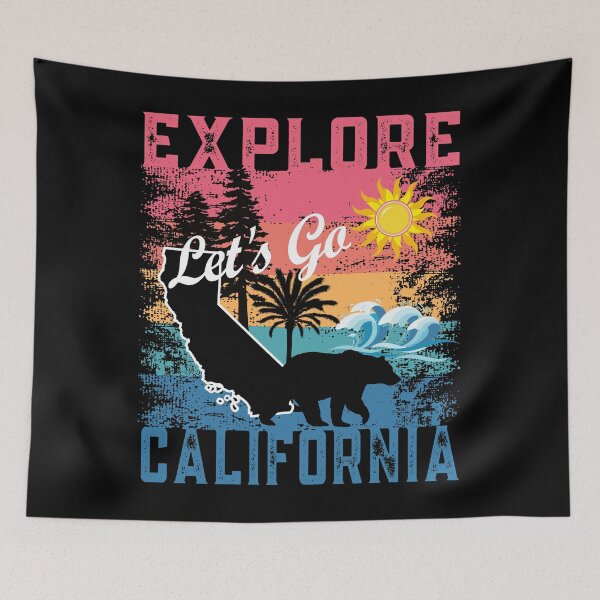 Item preview, VINTAGE SUNSET EXPLORE CALIFORNIA LET'S GO, GET OUTSIDE designed and sold by FlutteringWings.
