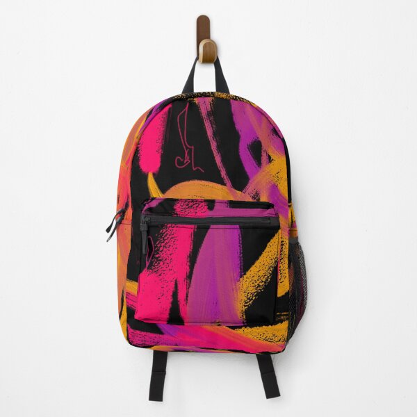 Item preview, Neon Bright Pink Orange Purple Abstract Oil Painting Minimalist Modern  designed and sold by hopecope.