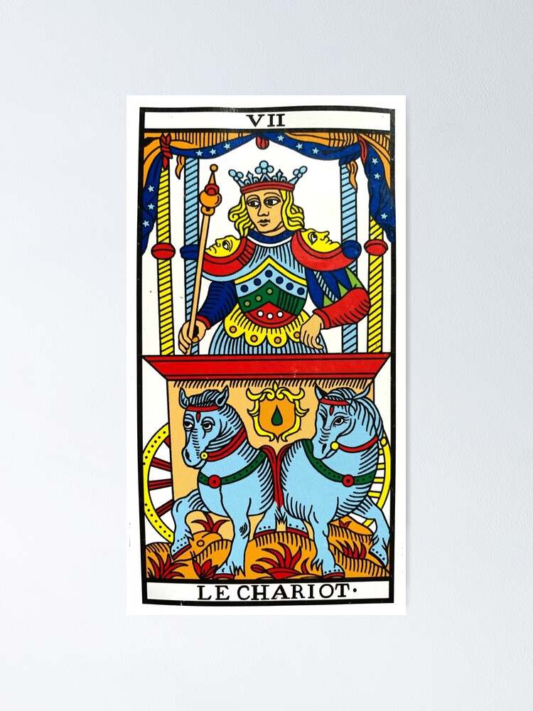 The Chariot - Marseille Tarot Card - Le Chariot VII Poster for Sale by  Tarothouse