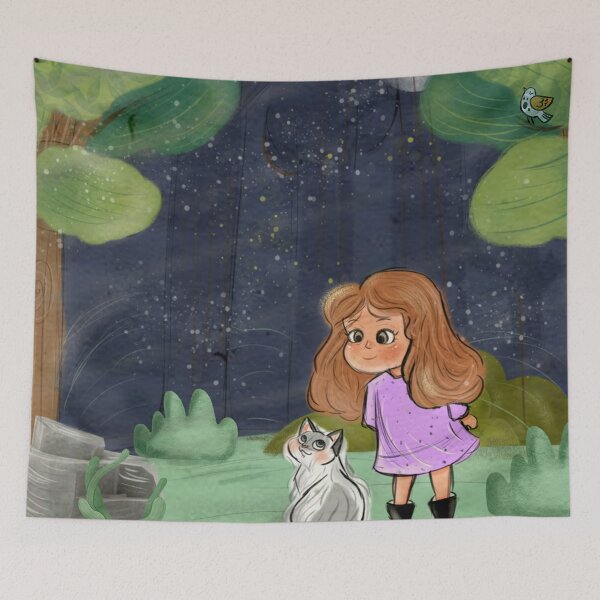 Item preview, Fluffy and the little girl  designed and sold by Highlight-art.