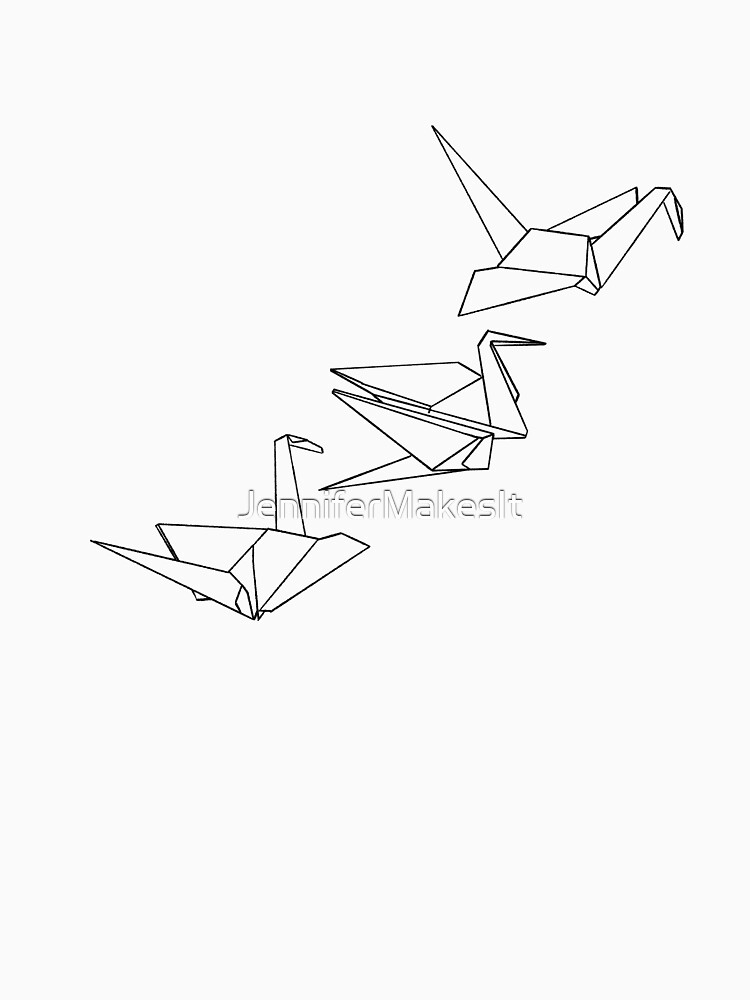 Origami Birds black by JenniferMakesIt
