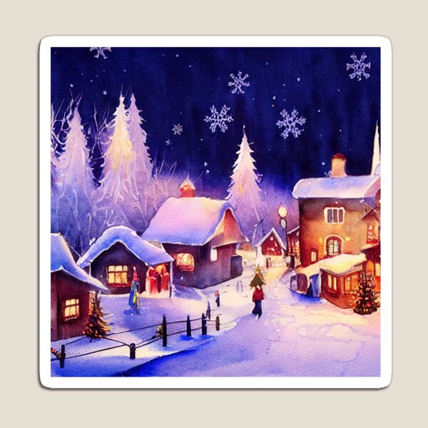 Item preview, A Snowy Village at Christmas designed and sold by Mika Hutton.