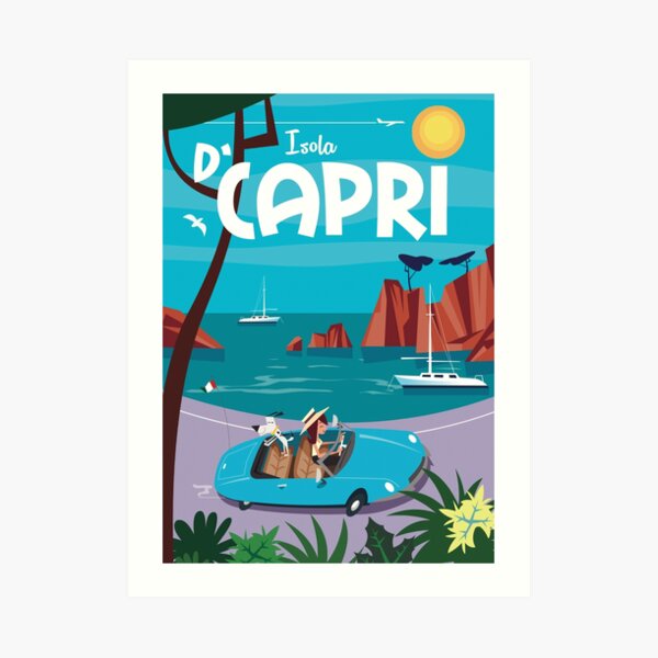 Isle of Capri travel poster Art Print