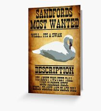Hot Fuzz - Swan Greeting Card