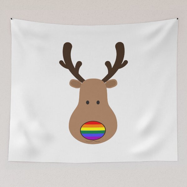 Item preview, RUDOLPH THE RAINBOW NOSE REINDEER | XMAS PRIDE designed and sold by Festive Feminist.