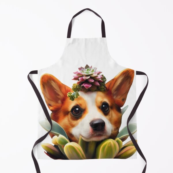 Item preview, Corgi blossoming succulent designed and sold by Paint-of-Heart.