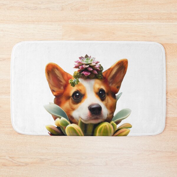 Item preview, Corgi blossoming succulent designed and sold by Paint-of-Heart.