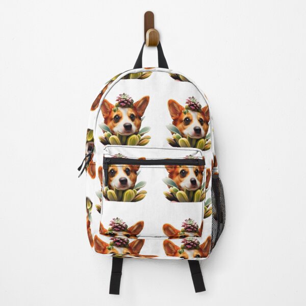 Item preview, Corgi blossoming succulent designed and sold by Paint-of-Heart.