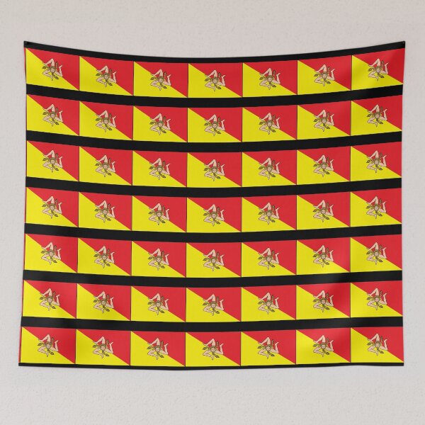 Item preview, Sicilian Bandiera - Flag of Italian Island Sicily - T-Shirt Bedspread designed and sold by deanworld.
