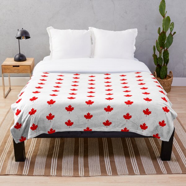 "Canadian Canuck Maple Leaf Flag Bedspread Duvet Pillow Inverse" Throw