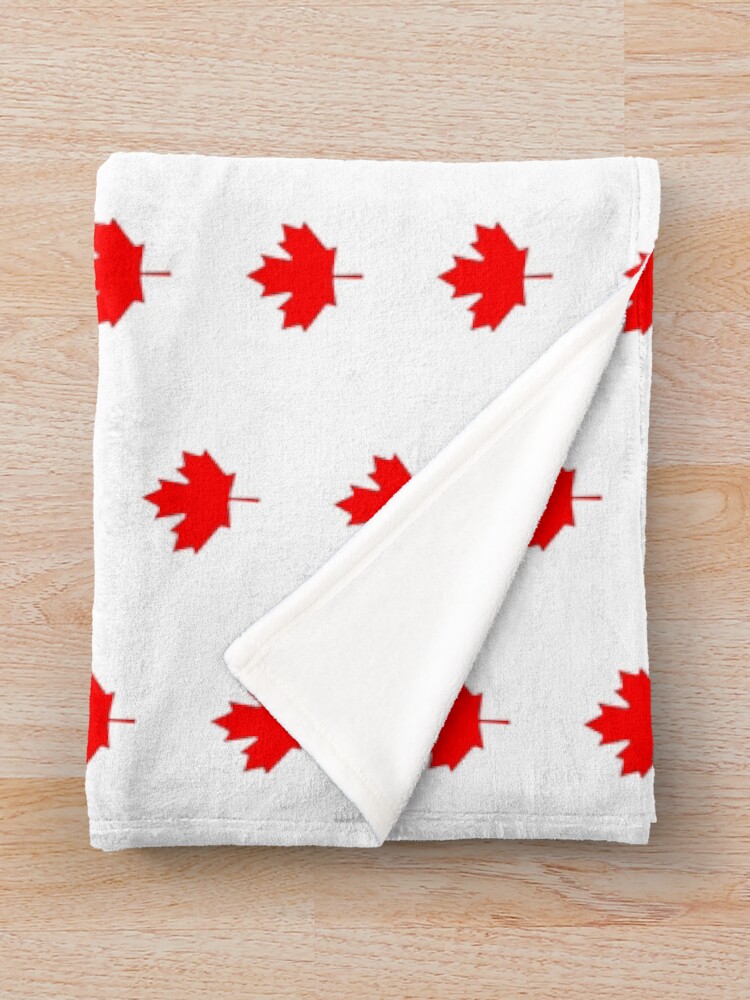 "Canadian Canuck Maple Leaf Flag Bedspread Duvet Pillow Inverse" Throw