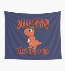 Orangener Halloween Dino: Rawr! Süßes Oder Saures! Wandbehang