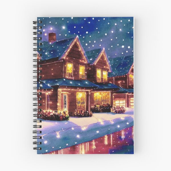 Item preview, Snowy Decorated Townhomes at Christmas designed and sold by Mika Hutton.
