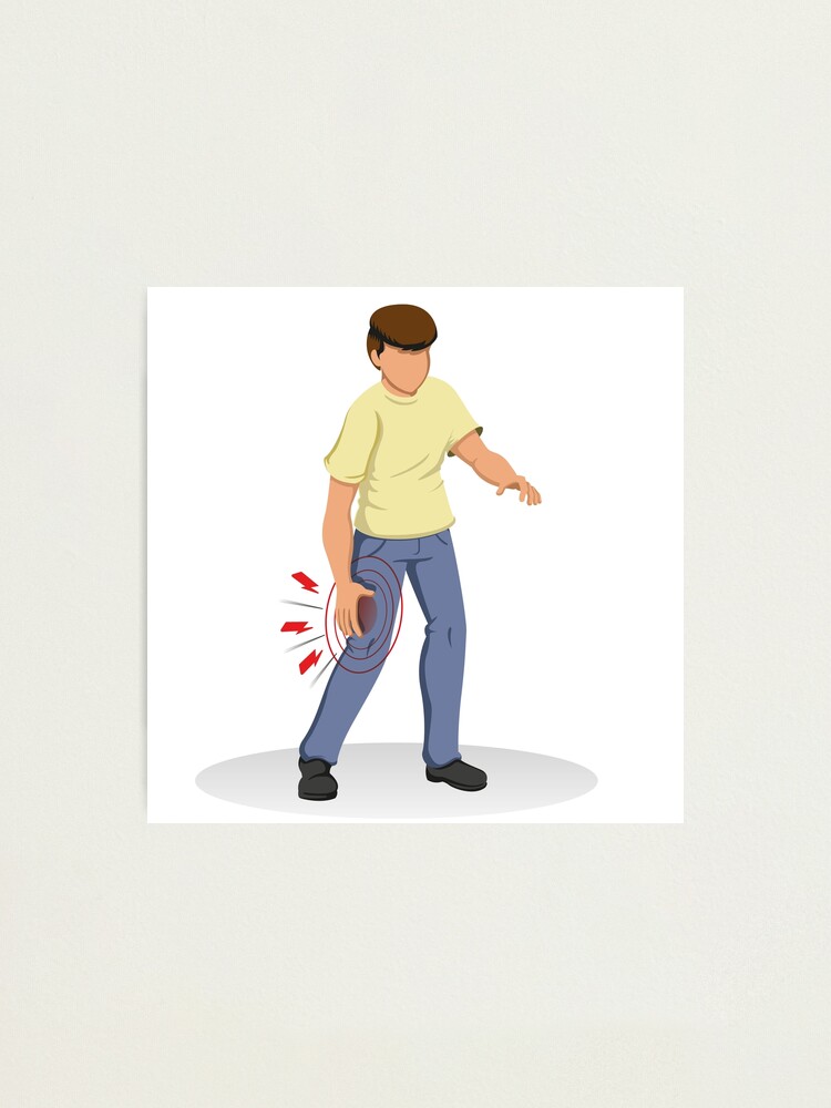 person illustration with symptoms of cramp, peripheral neuropathy,  numbness, tingling and Ideal for educational materials and  training