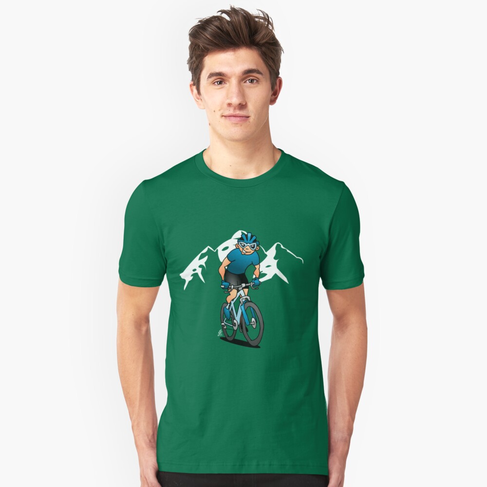 MTB - Mountain biker in the mountains Slim Fit T-Shirt