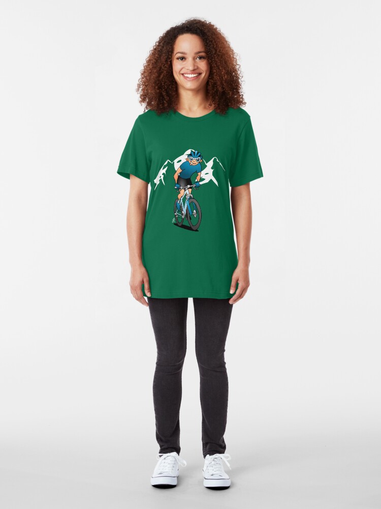 Alternate view of MTB - Mountain biker in the mountains Slim Fit T-Shirt