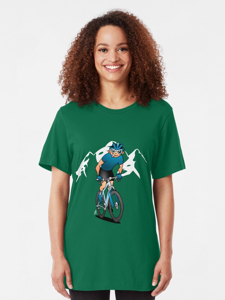 Alternate view of MTB - Mountain biker in the mountains Slim Fit T-Shirt