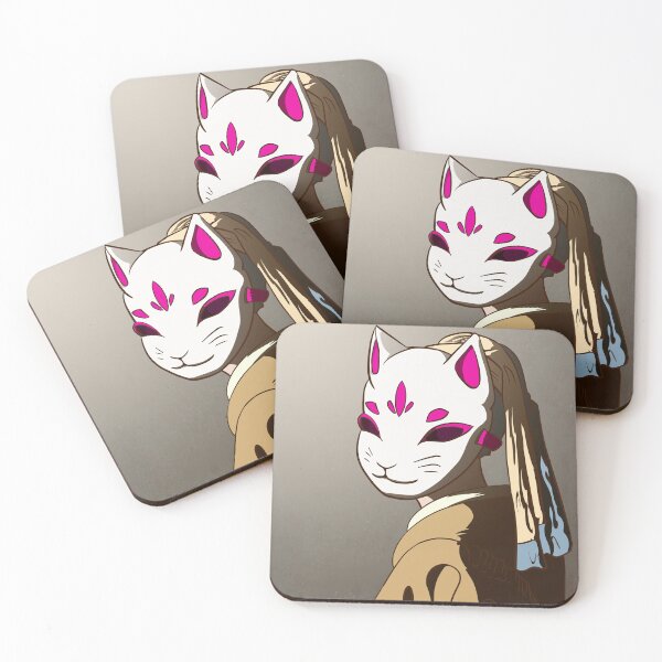 Item preview, Cartoon Girl with a Kitsune Mask designed and sold by CJ-Cusack.