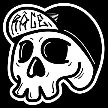 Skull wearing a bicycle cap Sticker for Sale by xnimrodx