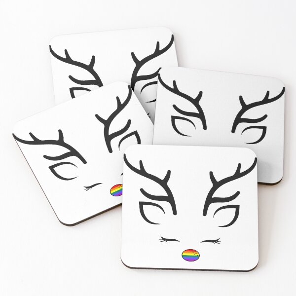 Item preview, CUTE PRIDE REINDEER | FEMINIST RAINBOW NOSE REINDEER designed and sold by Festive Feminist.