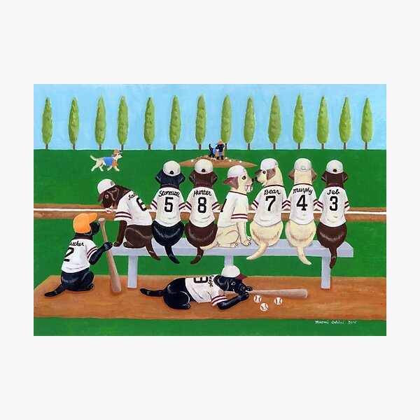 Item preview, Baseball Player Labradors designed and sold by HappyLabradors.