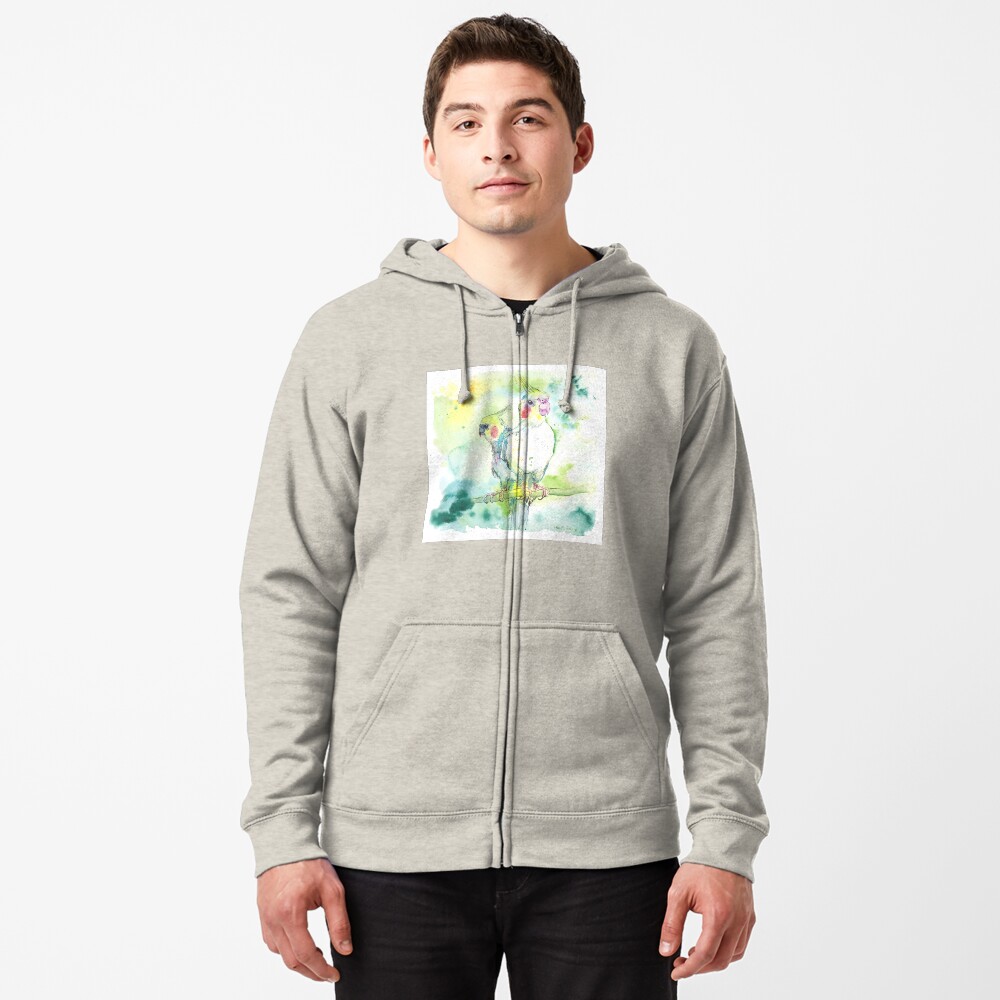 Cockatiel Pairing Zipped Hoodie