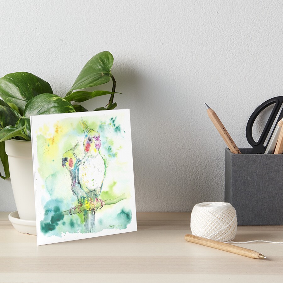 Cockatiel Pairing Art Board Print
