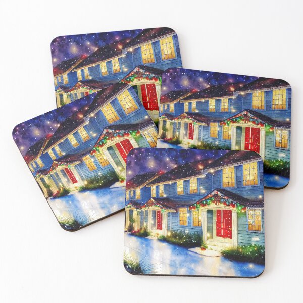 Item preview, Christmas Townhomes Decorated for the Season designed and sold by Mika Hutton.