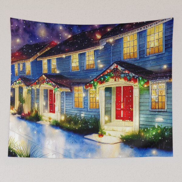 Item preview, Christmas Townhomes Decorated for the Season designed and sold by Mika Hutton.