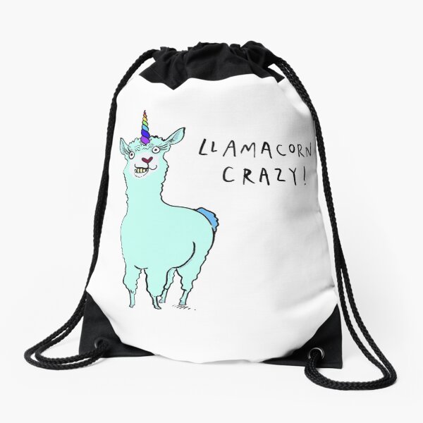 Llamacorn Crazy! Drawstring Bag
