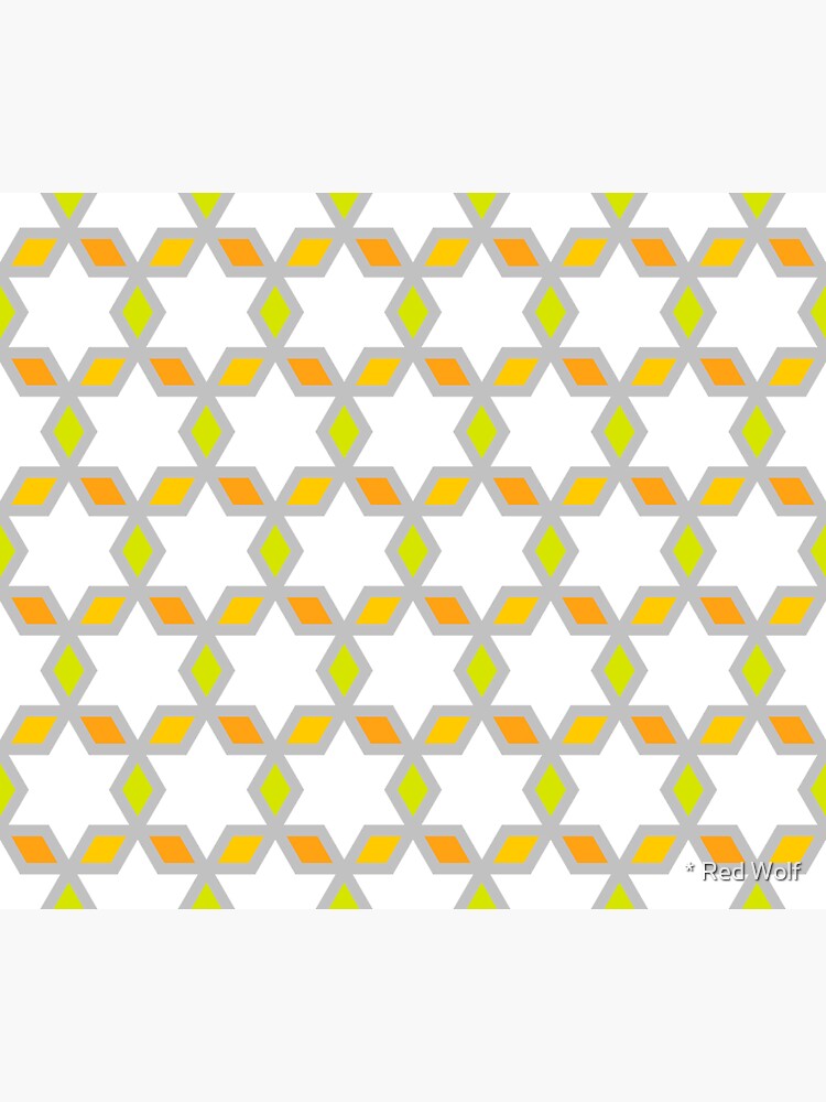 Geometric Pattern: Hexagon Star Diamond: White by redwolfoz