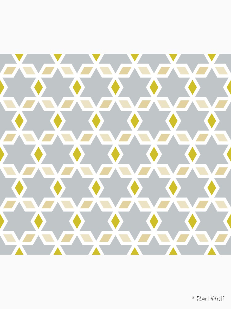 Geometric Pattern: Hexagon Star Diamond: Grey by redwolfoz
