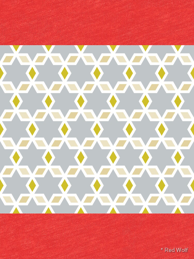 Geometric Pattern: Hexagon Star Diamond: Grey by redwolfoz