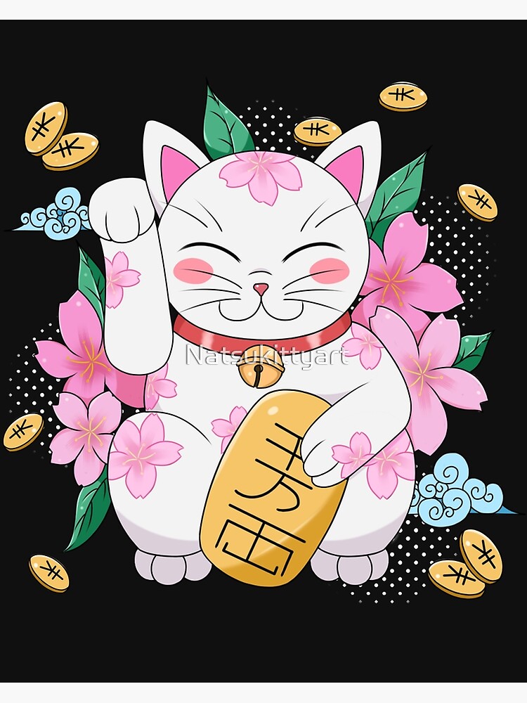 Japanese Maneki Neko Figurine Illustration Premium Vector 