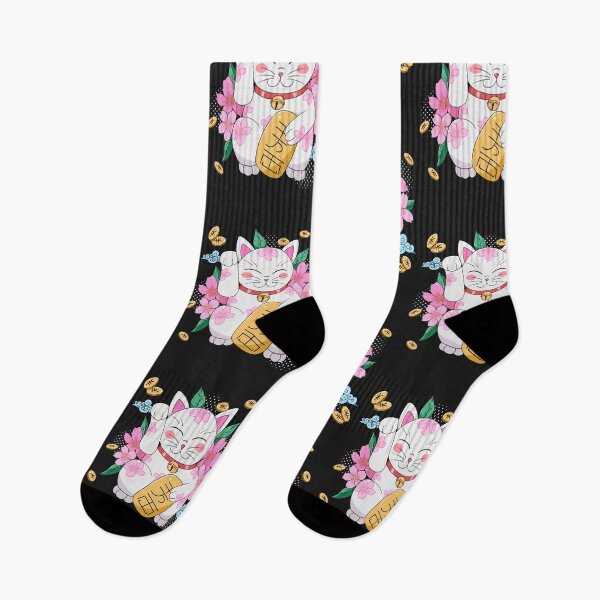 Item preview, Maneki neko with cerezo flower japanese  designed and sold by Natsukittyart.