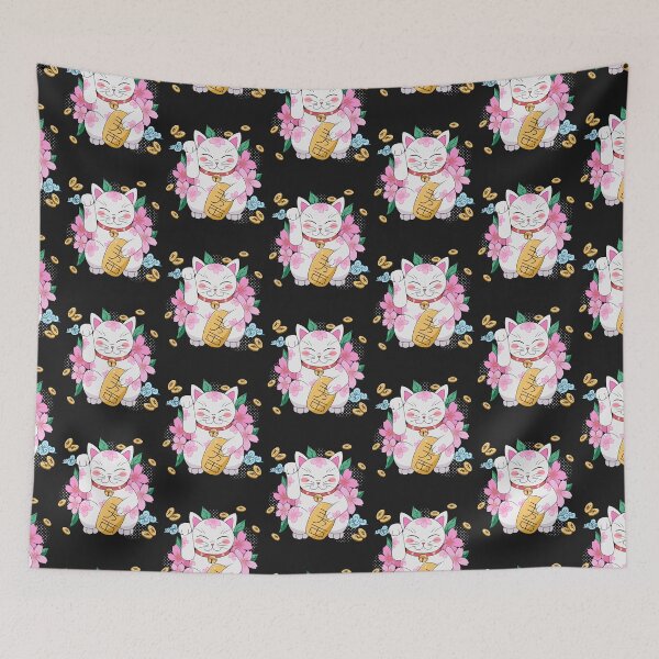 Item preview, Maneki neko with cerezo flower japanese  designed and sold by Natsukittyart.