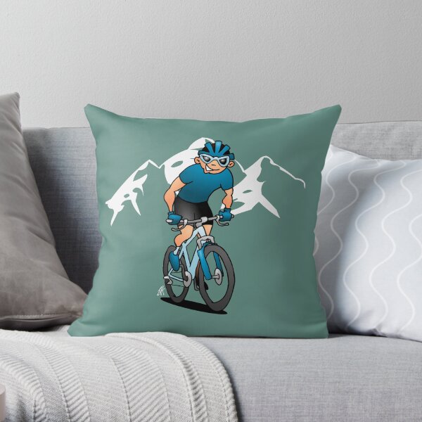 MTB - Mountain biker in the mountains Throw Pillow