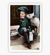 "A Report Card" Colorized Side Street Scene Sticker
