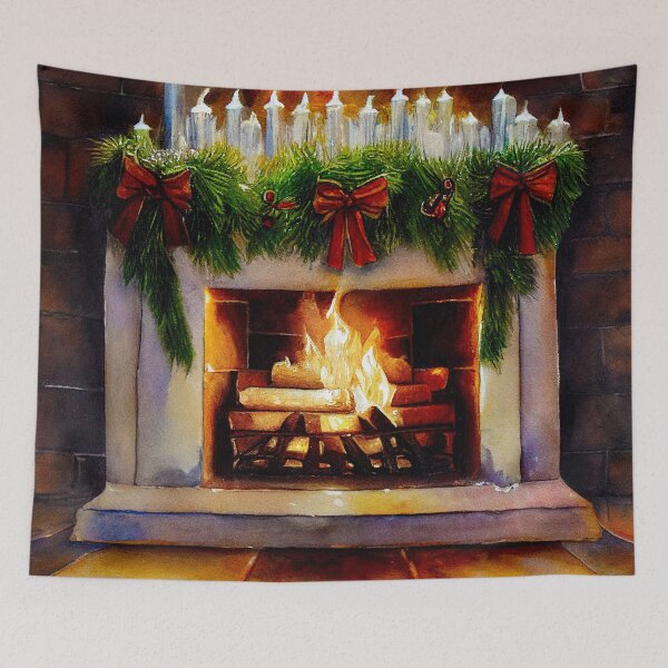 Item preview, Christmas Fireplace Covered in Candles designed and sold by Mika Hutton.