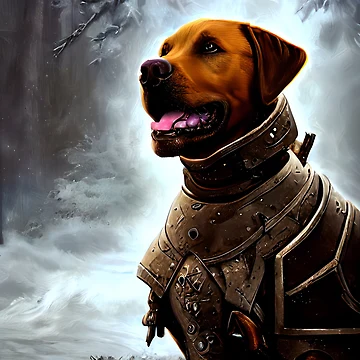 Imagen de la obra AI Generated Art, War Labrador de RabbitHoleMI